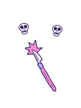 Çizgi film neşterinin kafatası animasyonu