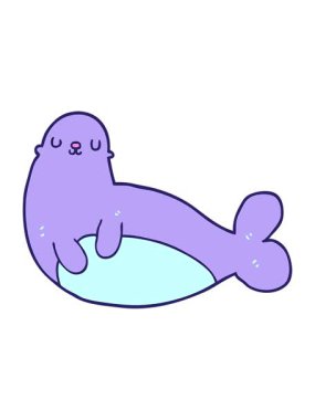 karikatür fok çiziminin hareketli animasyonu