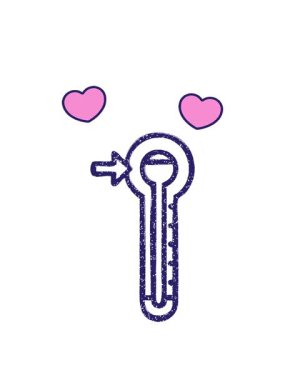 Sıcak Termometre Kömür Çiziminin dönen kalp animasyonu