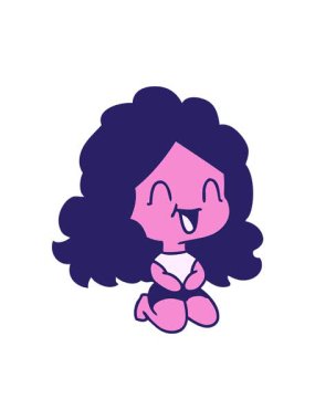 Dikkat çekici serbest çizim çizgi film animasyonu tatlı kawaii mutlu kız