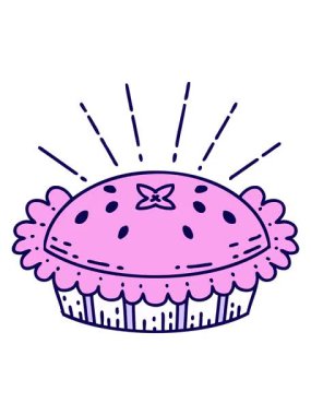 Geleneksel dövme stili illüstrasyonunun neon ışık efektleri inanılmaz bir turta.