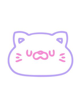 Sevimli bir kedi suratlı ikonun çizgi karalamalarının canlandırmasını çalıştır.