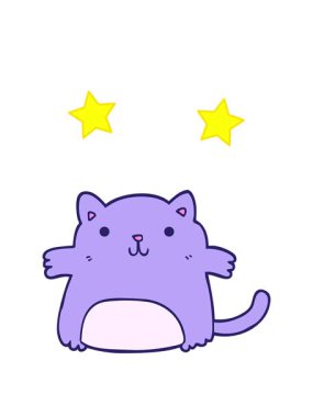 dönen yıldızlar çizgi film kedilerinin eğlenceli çizimlerinin animasyonu