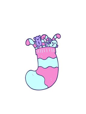 Yanıp sönen radyal çizgiler Noel çorap çizgi filminin animasyonu