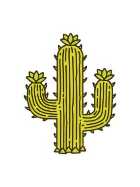 Bir kaktüsün dövme stili görüntüsünün renk animasyonu değişiyor