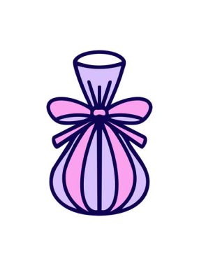 Japon omiyage geleneğinde sarılı bir hediyenin neon ışık efekti animasyonu