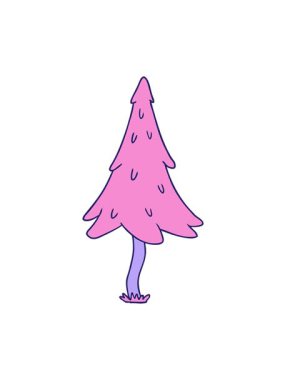 Çam ağaçlarının çizgi film karalamalarının el hareketlerini salla