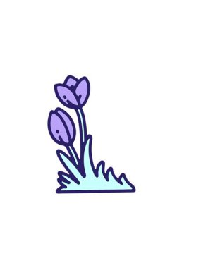 Lale çiçek tasarımının yatay titreşimli animasyonu