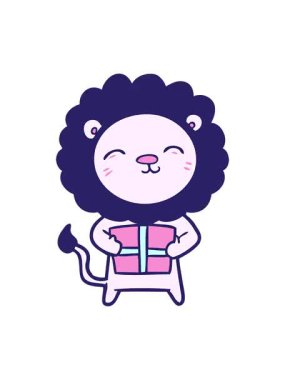 Çizgi film aslanının şimdiki Noel tasarımıyla animasyonunu renklendir