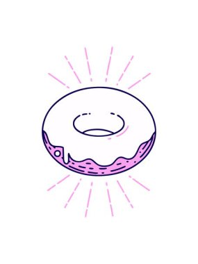 Geleneksel dövme tarzı buzlu çöreğin neon ışık efekti animasyonu