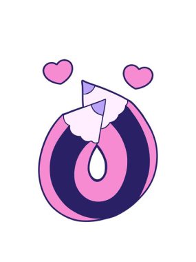 Kalem bükümlü çizgi filmin dönen kalp animasyonu