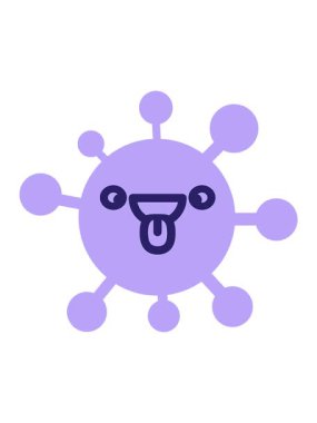 Sevimli, mutlu, şaşı virüsün basınçlı animasyonu