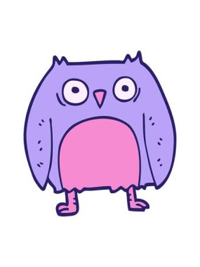 Komik karikatür karikatür baykuşunun animasyonunu durdur ve durdur