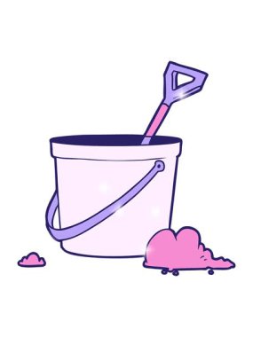 Çizgi film kovası ve maça animasyonunun simli etkisi