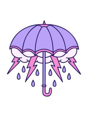 bir şemsiye tasarımının canlandırmasını bob ve duraklat