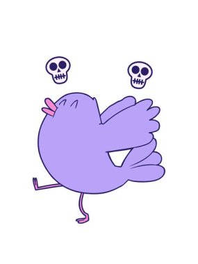 Kanat çırpan kuşun kafatası animasyonu