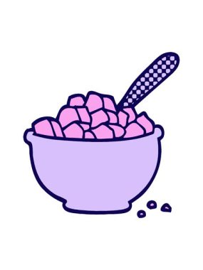 Çizgi film çizgi romanının neon ışık efektleri mısır gevreği kasesinin animasyonu