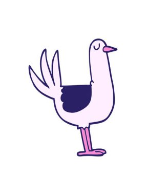 Çizgi film animasyonunun pixelize etkisi Uzun karalama kuşu