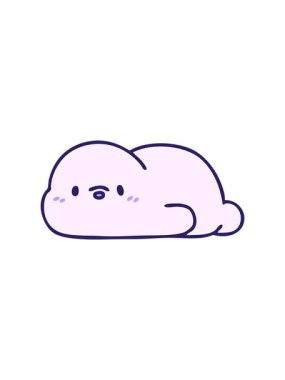 Küçük bir fokun sevimli çizgi filminin hareketli animasyonu