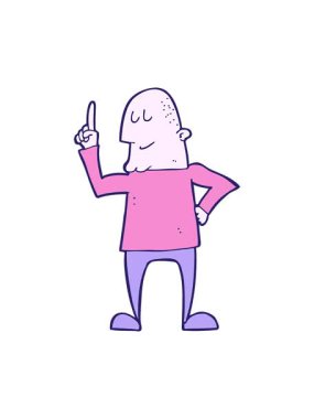 Çizgi film karakterinin hareketli animasyonu.