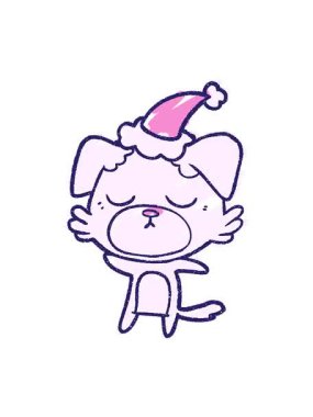 Noel Köpek Tebeşiri Çiziminin dönen hareketli animasyonu