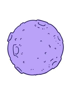 Çizgi film Ay illüstrasyonunun efekt canlandırmasını renklendir