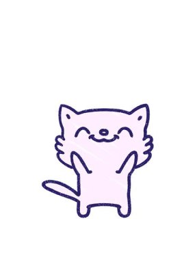 Kedi Tebeşiri Çiziminin zıplama hareketi canlandırması