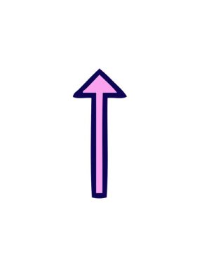 Uzun ok sembolünün sevimli çizgi filminin neon ışık efekti animasyonu