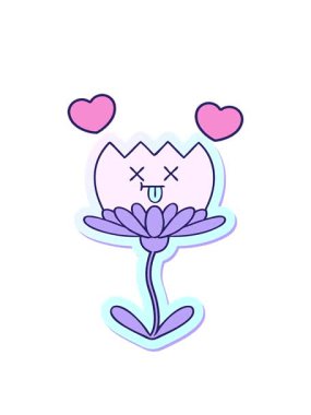 Bir çiçek tasarımı çıkartmasının dönen kalp animasyonu