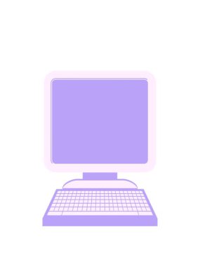 bir bilgisayarın düz renk illüstrasyonunu genişletiyorum