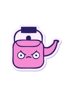 Tatlı bir çizgi filmin çıkartmasının hareketli animasyonu.