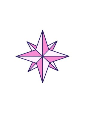 Bir yıldızın neon ikonik dövme tarzının radyoaktif parlayan animasyonu