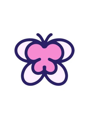 Basit ve sevimli kelebek çiziminin hareketli animasyonu