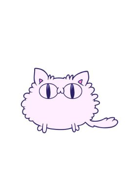 Yanıp sönen radyan çizgileri çizgi film kedisinin eğlenceli tasarımının animasyonu