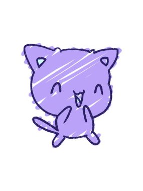 Mutlu Kedi Tebeşiri Çiziminin parlak ışık efekti