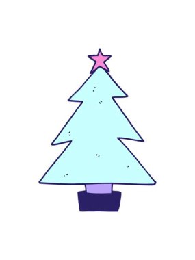 Titrek hareketli çizgi film animasyonu Noel ağacı çizimi