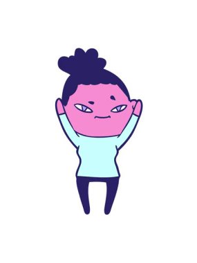 Neon renkli bir kadının titreşimli hareketli animasyonu