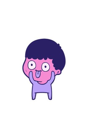 Çizgi film adamının bakışlarını büyütüyor.