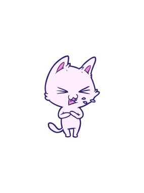 Radyoaktif ışıldayan çizgi film kedisi tıslaması