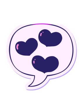 Çizgi filmin animasyonunu aç Aşk Kalpleri konuşma balonu çıkartmasıyla