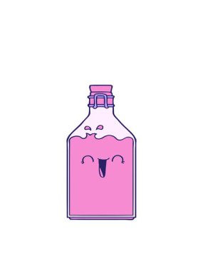 Eski meyve suyu şişesinin hareketli animasyonu