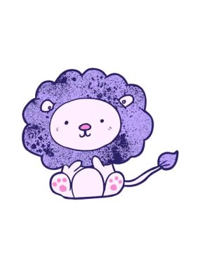 Tatlı çizgi film aslanının hareketli animasyonu