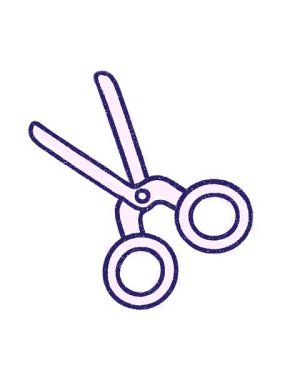 Makas Tebeşir Çiziminin hareketli animasyonunu oynat