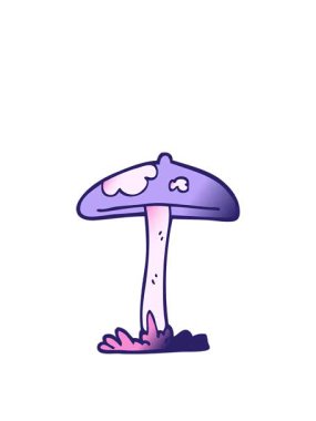 Bir mantarın karalama hareketinin zıplama animasyonu