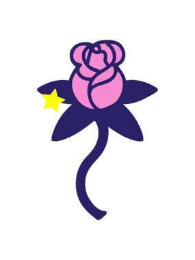 Parlayan yıldızlar geleneksel gül stilinde dövmenin animasyonunu etkiler