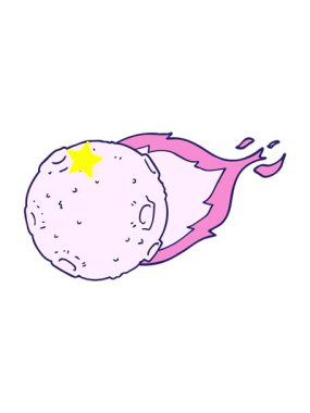 Parlayan yıldızlar çizgi film meteoritinin animasyonunu etkiler.