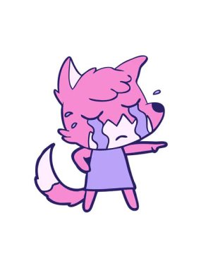 Ağlayan tilki çizgi filminin hareketli animasyonu