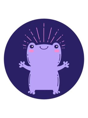 Dövme stili mutlu kurbağa ikonunun canlandırma efekti