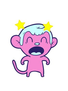 dönen yıldızlar bağıran maymun çizgi filmlerinin animasyonu