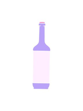 El hareketlerinin titreşimli animasyonu çizilmiş tuhaf çizgi film şarap şişesi.